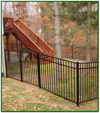 Iron Fence Around a Back Yard Iron Fence Around a Back Yard